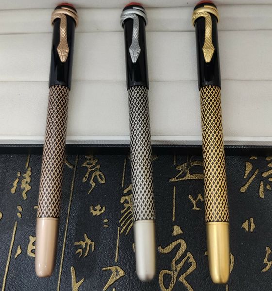 

yamalang classical luxury pen 110th anniversary inheritance seriess matte grid matel rollerball-pen luxurys writing pens with snake clip