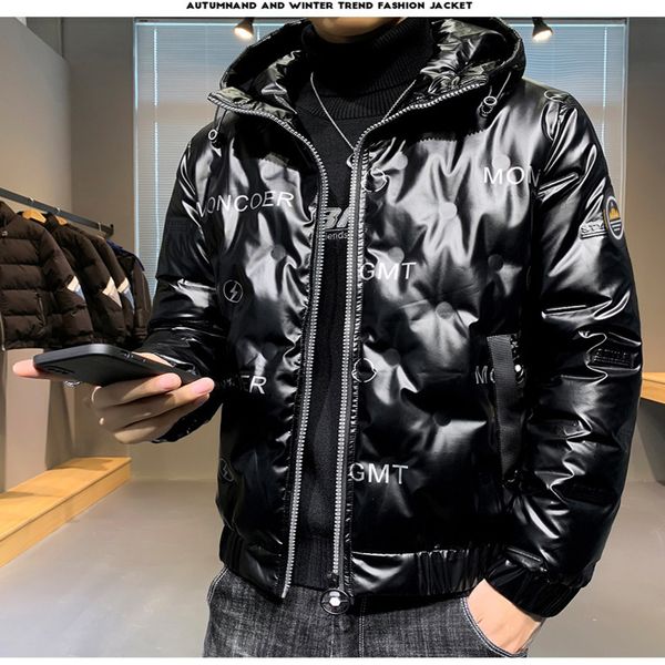 

down et, men's hoodie, warm coat, thick hat, white duck, winter, Black