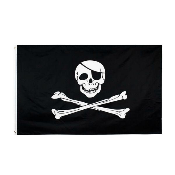 Creepy esfarrapado mais velho Jolly Roger Skull Cross Cross Bones Pirate Flag Hotsale FreShipping Direct Factory 100% poliéster 90x150cm 3x5fts