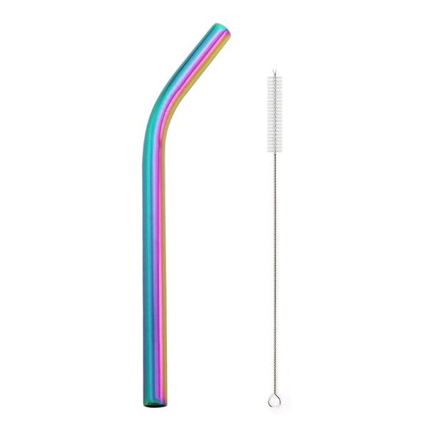 

drinking straws 304 stainless steel straw set reusable metal bent bubble with cleaner brush home party bar accessory