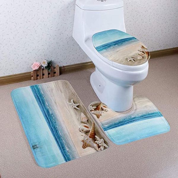 

pieces/set bathroom non-slip mat set flannel kitchen carpet toilet bath seat covers