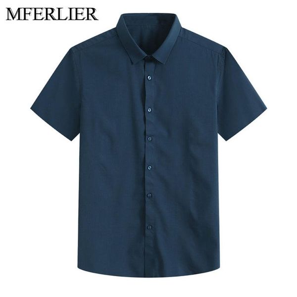 

men's casual shirts summer shirt men 5xl 6xl 7xl 8xl plus size short sleeve bust 150cm large, White;black