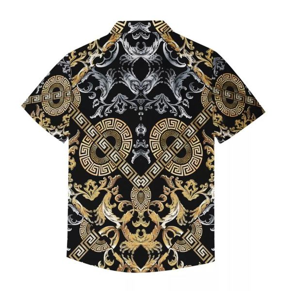 

men's casual shirts baroque shirt men black gold, White;black