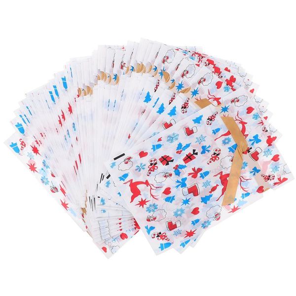 

gift wrap 50pcs decorative bags christmas drawstring candy pouches (assorted color)