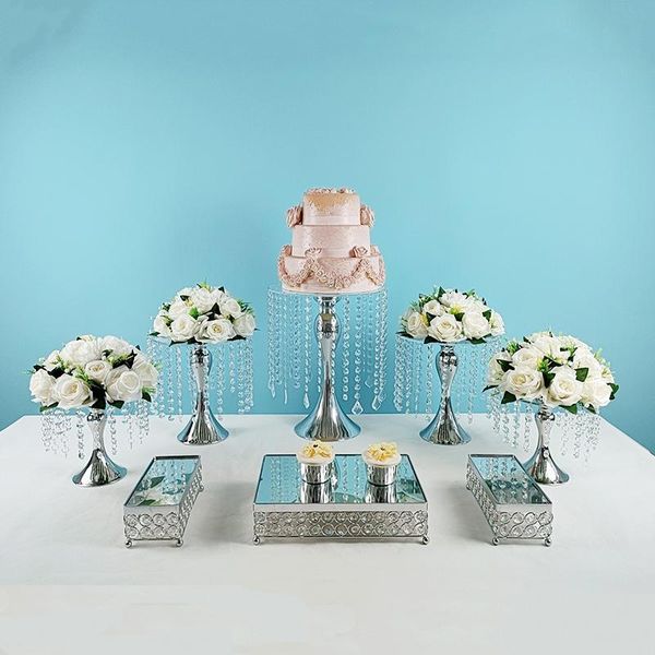 

other bakeware 8pcs/lot cake plate crystal cup display shelf wedding dessert table decoration clear cupcake stand