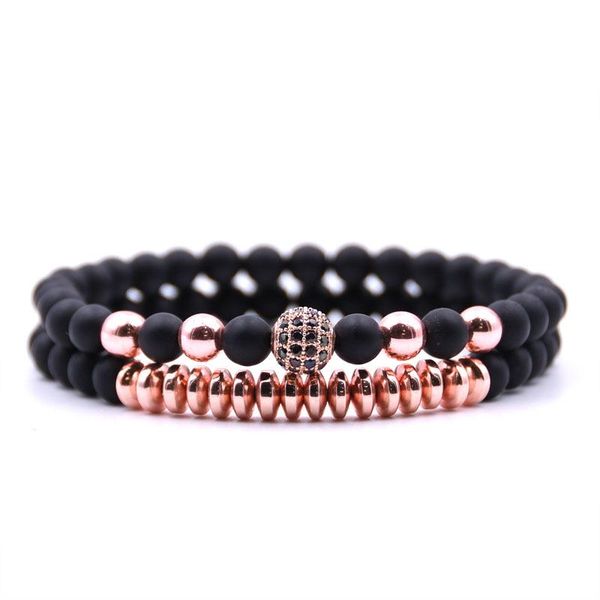 

beaded, strands men bracelet cubic zirconia bracelets warrior jewelry 4 colors gallstone bangle halloween bransoletka sale, Black