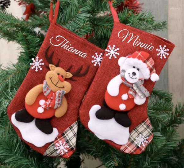 

christmas decorations kids stocking, personalized stocking snowman santa reindeer, gift for kids, home decor