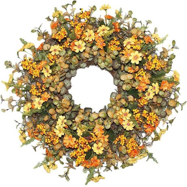 

door wreath, berry fall beautiful artificial spring and summer wreath front wall window wedding home decor decorative flowers & wreaths
