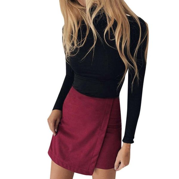 

skirts women summer bodycon short mini skirt irregular pencil, Black