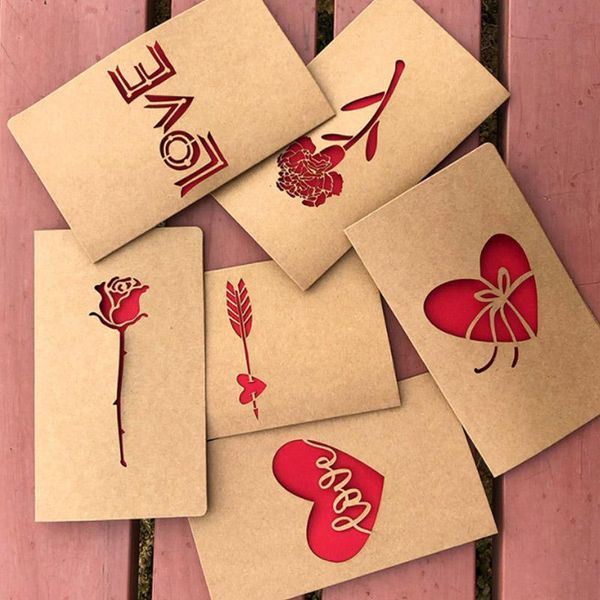 

sheets envelope laser cut vintage post card greeting cards valentine day 3d paper mother happy birthday gifts origami