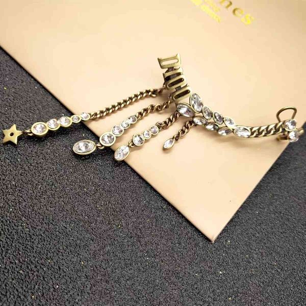 

special offer 2021 luxury designer jewelry classic ear clip girl with wheat ear, horse eye and star, Silver