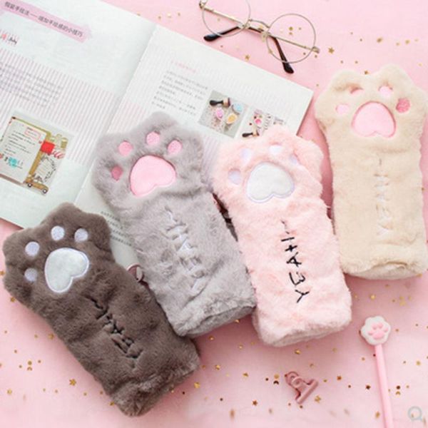 

pencil cases cartoon cute cat case for girls boys large capacity pen holder box stationery storage plush cosmetics pouch