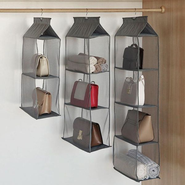 

handbag hanging organizer storage bag shelf hanger transparent dustproof holder for livingroom closet wardrobe boxes & bins