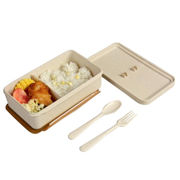 

dinnerware sets office school lunch box portable lightweight durable with fork spoon bento sealed leakproof contain l1