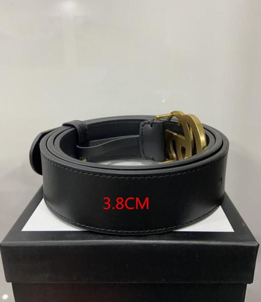 

fashion belts men belt women big gold buckle genuine leather classical ceinture 2.0cm,,3.4cm,3.8cm with box, Black;brown