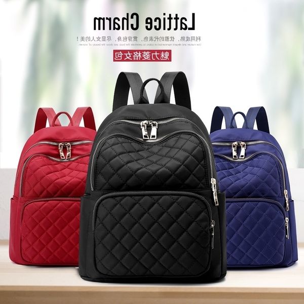 

fashion embroidered thread lingge backpack women's outdoor leisure travel bag trend student schoolbag