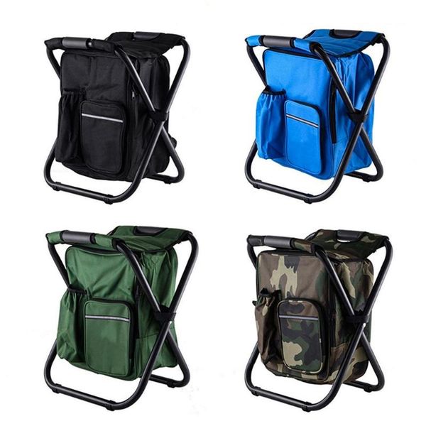 

outdoor folding camping fishing chair stool portable backpack cooler insulated picnic bag hiking seat table pesca accessories