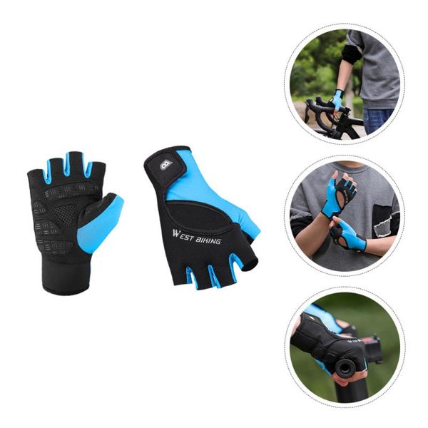 

cycling gloves 1 pair of riding breathable sports half finger, Black