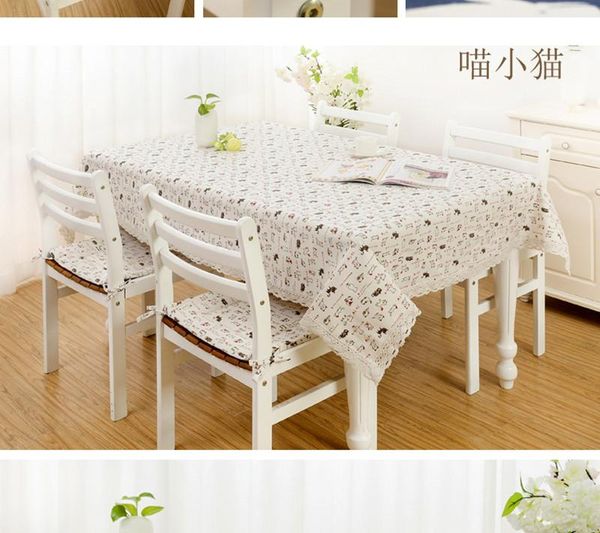 

cotton linen table deco print cartoon cat customed tablecloth cover cloth 1215e