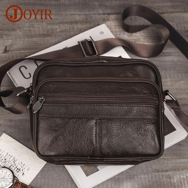 

backpack joyir genuine leather men messenger bag vintage small shoulder handbag male phone crossbody bags purse handbags
