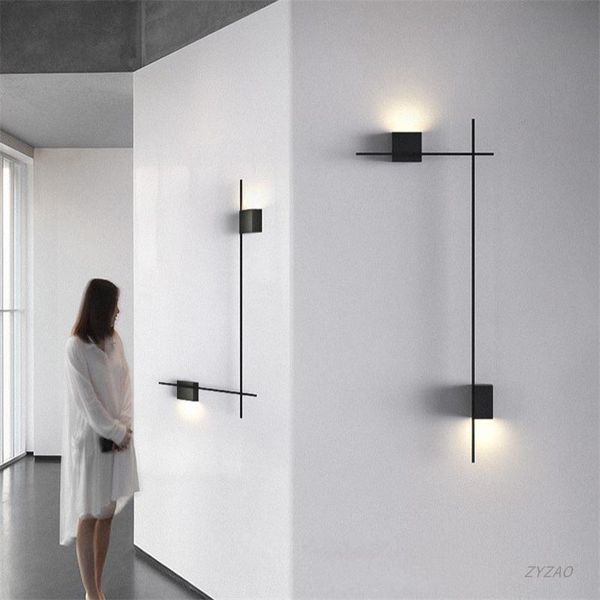 

modern simple designer long strip wall lamp living room background deco light el corridor line fixtures