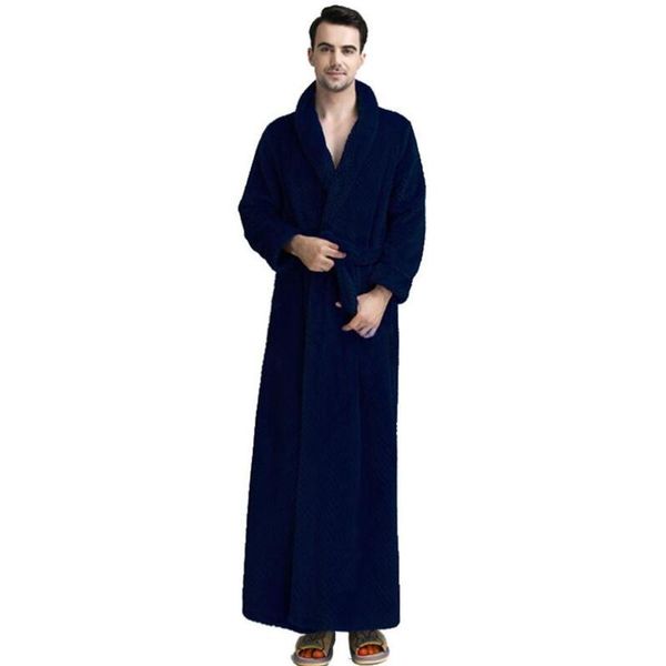 

men's sleepwear couples robes couple solid thickened fala fleece bathrobe robe pajamas waistband pocket suit men women long sleeved coa, Black;brown