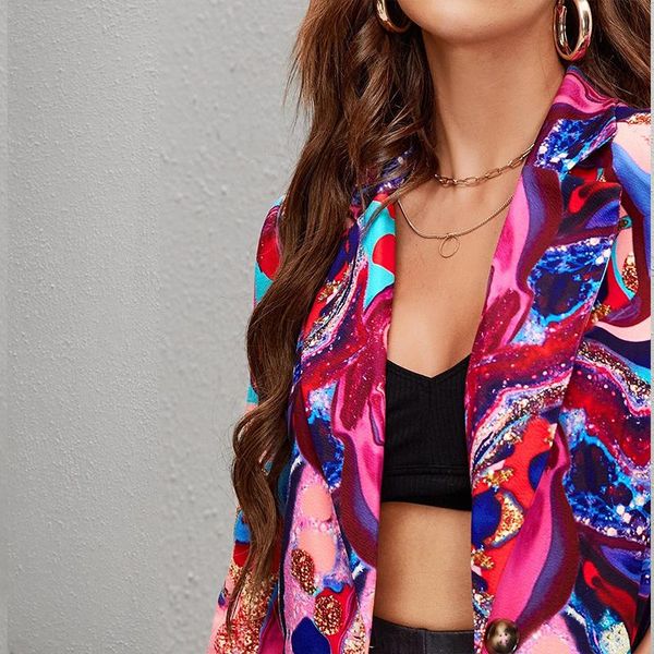 

women's suits & blazers chic red print oversized blazer women jacket casual fashion 2021 autumn plus size elegant office lady coat wome, White;black