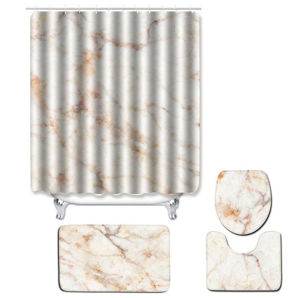 

bath accessory set 4pcs/set waterproof shower curtain & lid toilet cover pedestal rug non-slip mat bathroom accessories