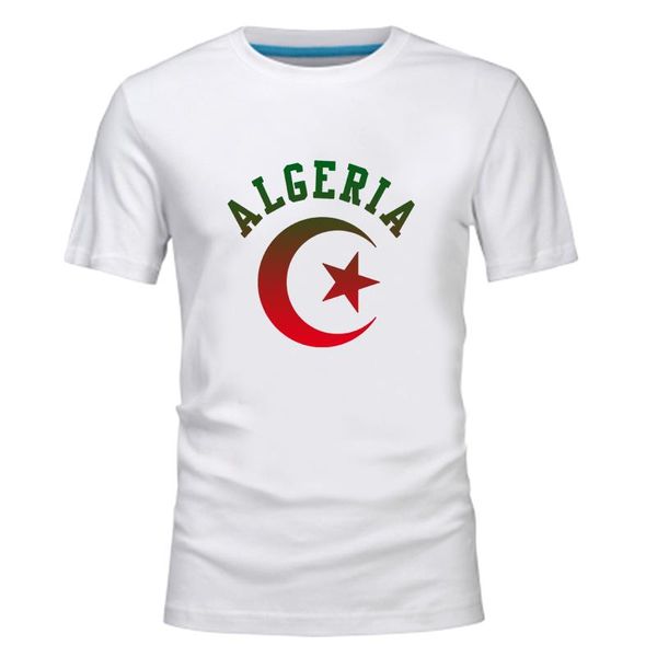 

men's t-shirts algeria country logo print fashion men t shirt republic algerie t-shirt arab nation flag clothing tee shirts, White;black
