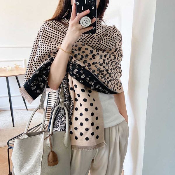 

scarf women's national style cashew flower printing imitation cashmere scarf double-sided air conditioning warm shawl, Blue;gray