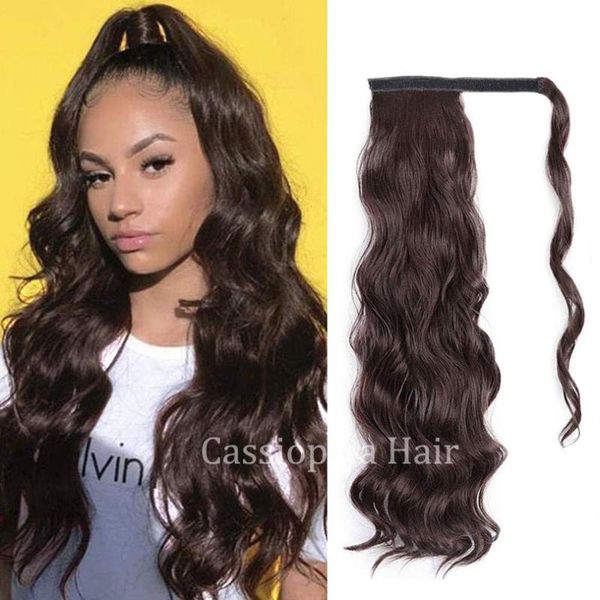 

human hair bulks body wave ponytail for women brazilian beauty black brown color drawstring clip in extension 120g