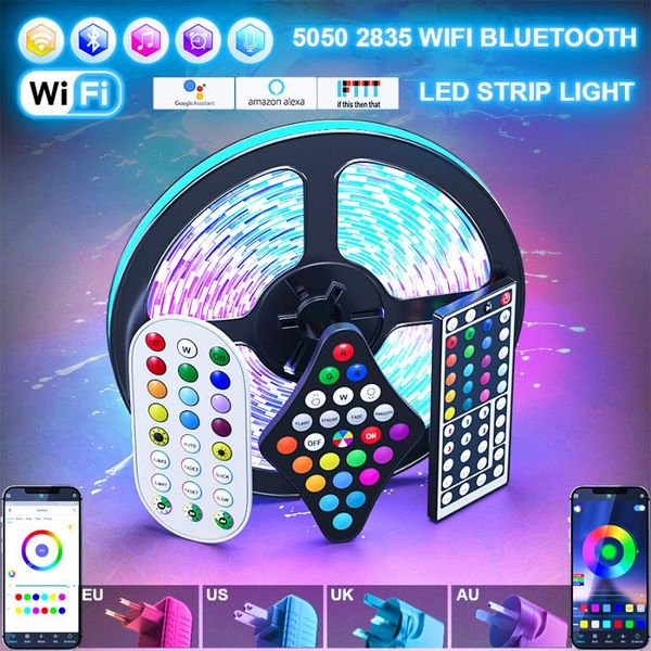 

strips rgb led strip lights 5m-30m 2835 light alexa wifi flexible tape leds diode ribbon for room decoration backlight tv