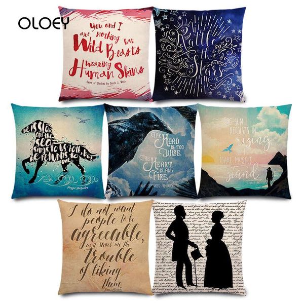 

cushion/decorative pillow decorative letter pattern design colorful cute language full of meaning word cushion cover home bedroom el car dec