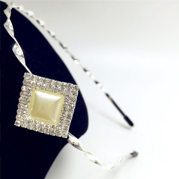 

new diamond hairband diamond pearl headband shop headdress, Silver