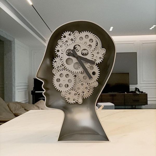 

desk & table clocks 14 inches clock flip stainless steel watch mechanical gear deskquartz home decor