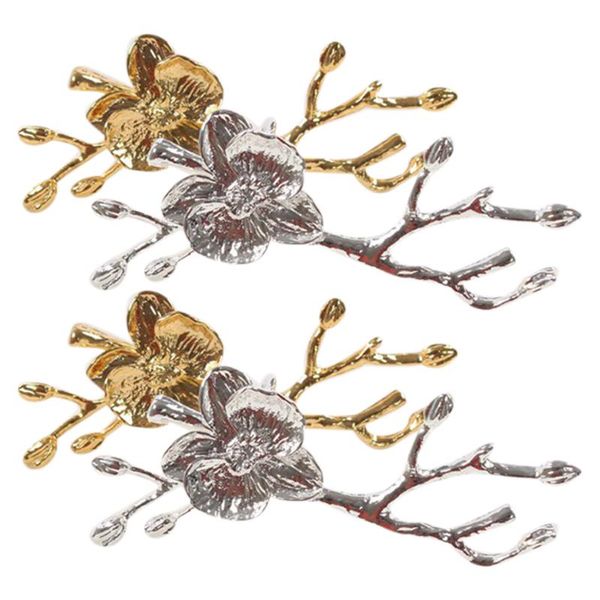 

napkin rings 4pcs high-grade gold plum ring, wedding el buckle ornaments in continental