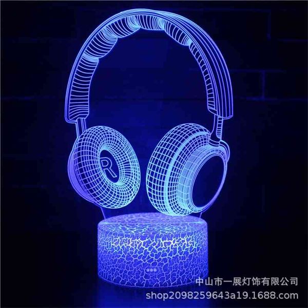 

earphone series colorful creative 3d led bedside night gift desk visual lamp