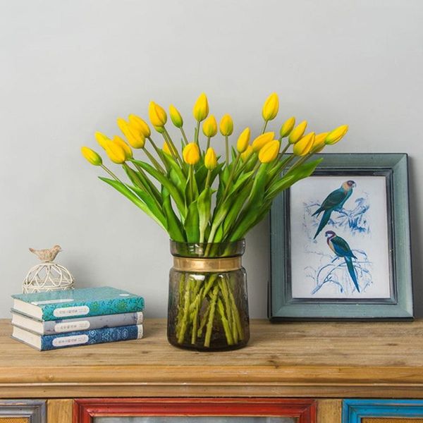 

decorative flowers & wreaths muti wholesale hand tied tulip shopping mall window decoration fake flower factory direct simulation bouquet