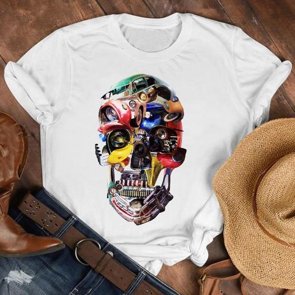 

car face funny printing cute women 90s fashion clothes print tee graphic, White