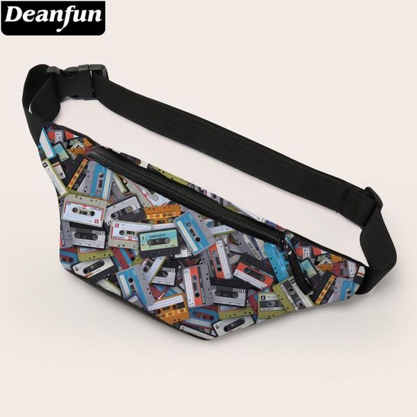 

deanfun waist bags for women colorful tape printed fanny pack waterproof bum bag travelling 18045