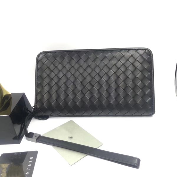 

193 wholesale famous designer luxury genuine leather wallet large zipper around wrist bags fashion document case passport bag card holder sh, Red;black