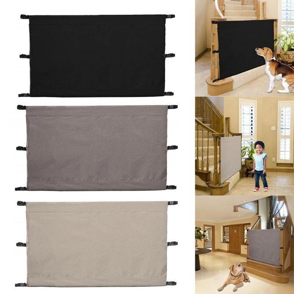 

kennels & pens pet fence dog safety net durable oxford cloth folding gate guard with buckles for indoor outdoor stairway doorway