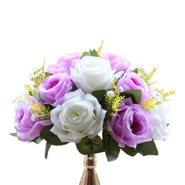 

decorative flowers & wreaths artificial flower wedding car stair decoration cloth realistic-looking valentine's day gift 15 heads home