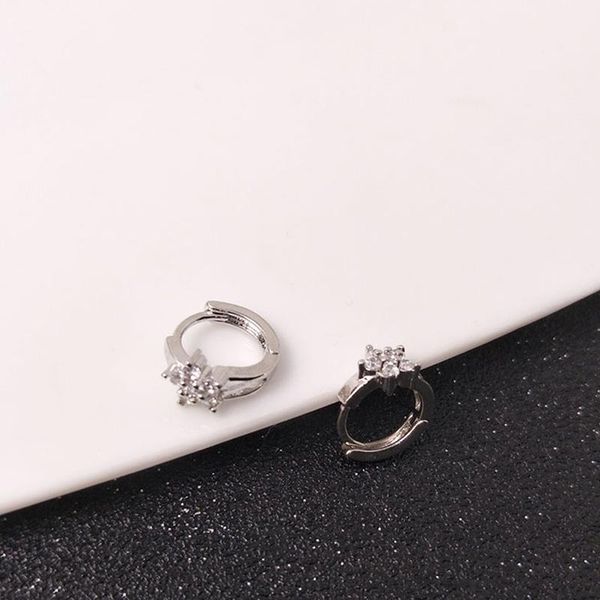 

korean earrings for women fashion jewelrycute sweet circle snowflake snow flower elegant hoop & huggie, Golden;silver