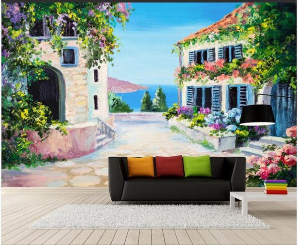 

wallpapers 3d wallpaper custom po mural european italian town landscape oil painting home decor living room for walls 3 d