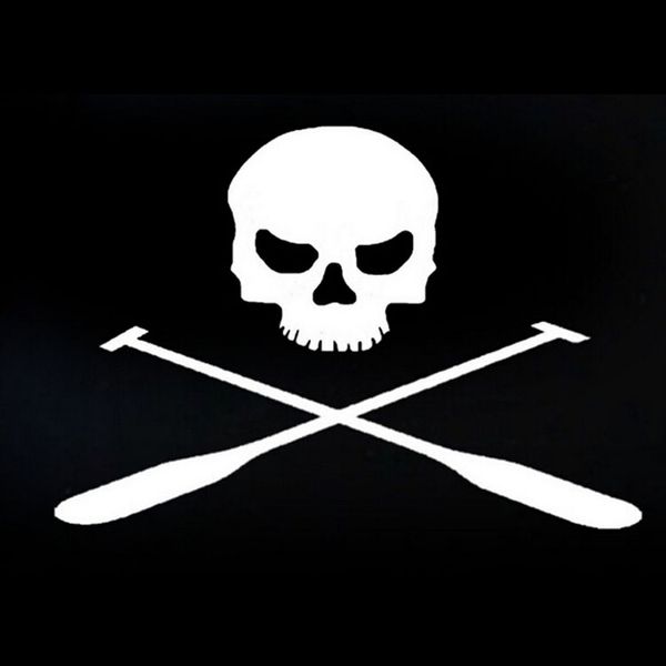 

14*9.5cm pirate skull terror paddle car sticker decal waterproof motorcycle stickers car styling black/silver