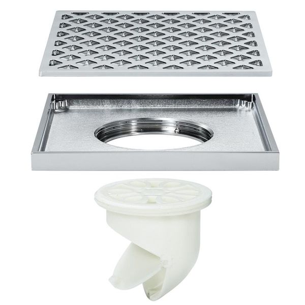 

bath accessory set hideep chrome-plated invisible square 15x15cm household bathroom large displacement drainage floor drain shower