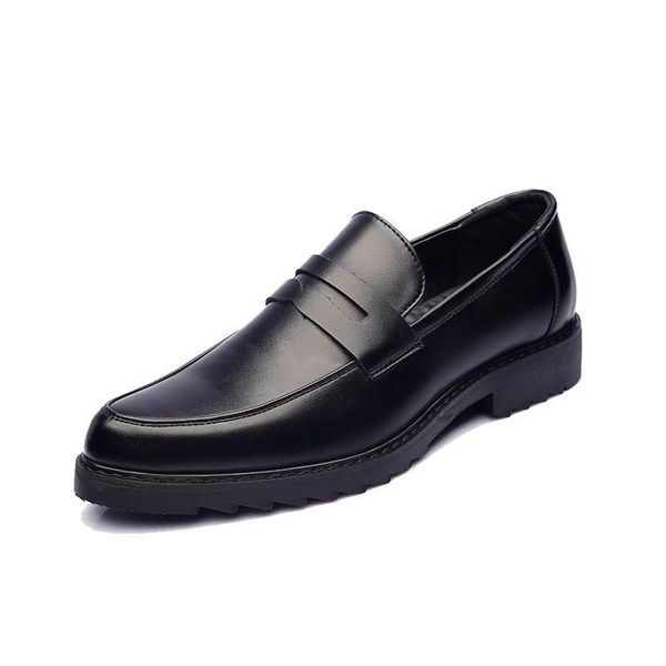 

dress shoes pointed mens wedding loafer brand oxford male formal business loafers men fashion british style casual leather, Black