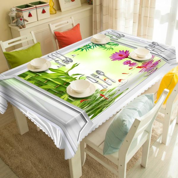 

tablecloth the world outside window pattern waterproof cloth thicken rectangular and round wedding table