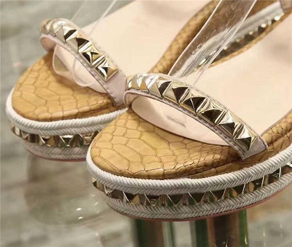 

Prowow Platform High Heels Summer Gladiator Sandals Women Gold Spikes Luxury Designer Shoes Women Wedding Sandals, As picture 6.5cm